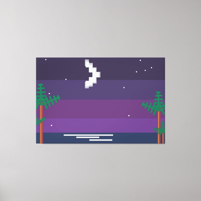 Retro Game - Tropical Night Canvas Print (Front)
