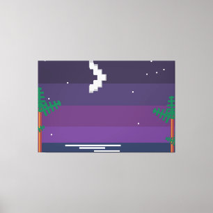 Retro Game - Tropical Night Canvas Print