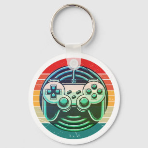 Retro Gamer Arcade Style Key Ring