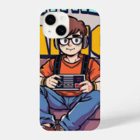 Retro Gamer Boy – Cool Cartoon Phone Case for Game