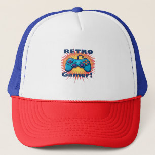 Retro Gamer Controller Design for Classic Gaming Trucker Hat