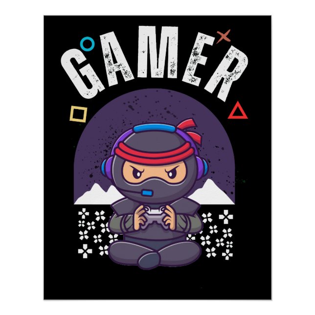 retro gamer controller video game poster (Front)