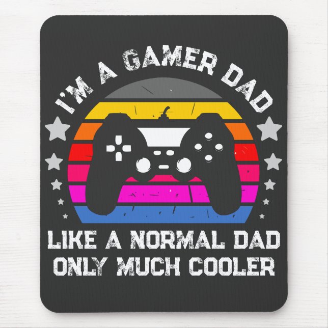 Retro Gamer Dad Cooler Than Normal Dad Mouse Pad (Front)
