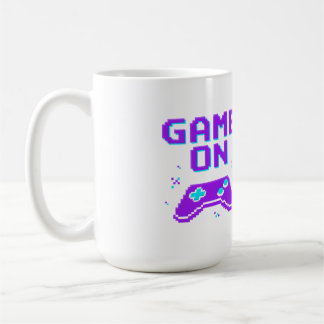 Retro Gamer Game On Neon Pixel Art Coffee Mug