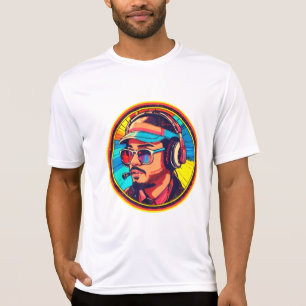 Retro Gamer Headset Neon Vibes T-Shirt