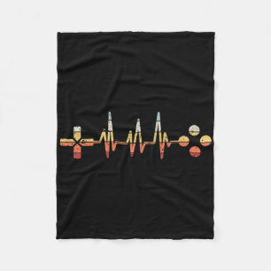 Retro Gamer Heartbeat For Video Game Lovers Gaming Fleece Blanket