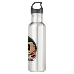 Retro Gamer Kid on Vintage Computer Pixel Art 710 Ml Water Bottle
