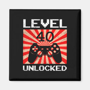 Retro Gamer Level 40 Unlocked Controller B-day Vid Magnet