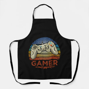Retro Gamer Video Game Player Boys Girls Teen Kids Apron