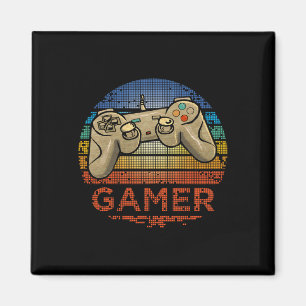 Retro Gamer Video Game Player Boys Girls Teen Kids Magnet