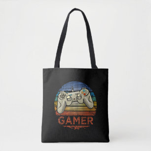 Retro Gamer Video Game Player Boys Girls Teen Kids Tote Bag