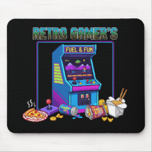  Retro Gamer's Fuel & Fun   8-Bit Pixel Art Arcade Mouse Pad