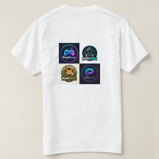Retro Gaming Badges Graphic T-Shirt | Tech Icon Te (Design Back)