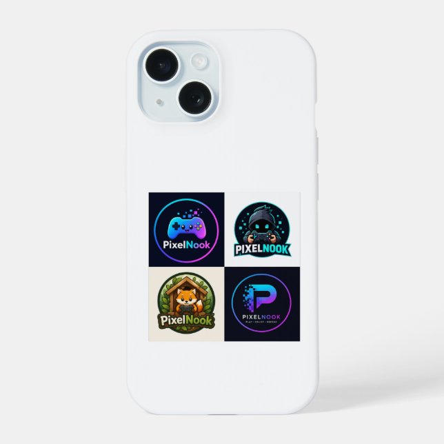 Retro Gaming Badges iPhone 15 Case | Gamer Phone C (Back)