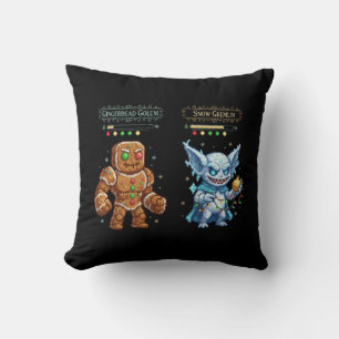 Retro Gaming Christmas   Pixel Art Gingerbread  Cushion