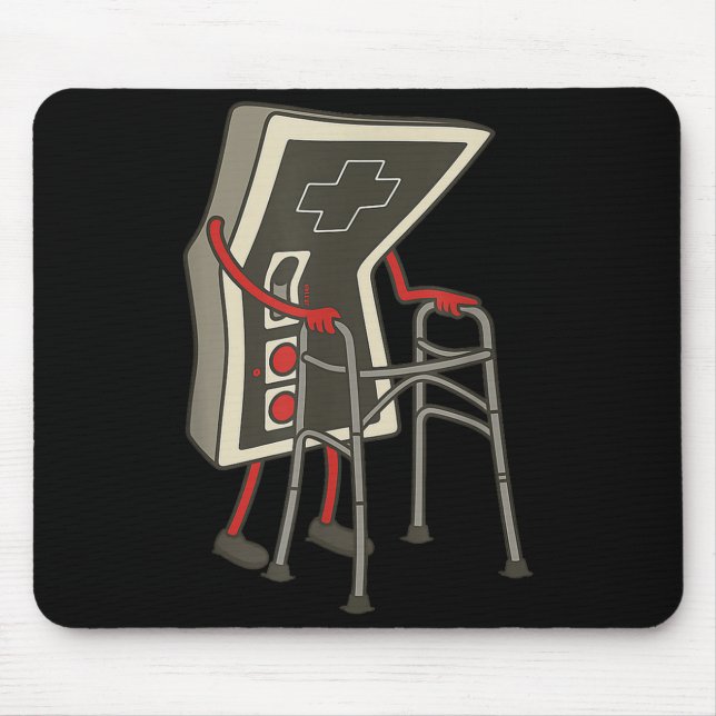 Retro Gaming Controller Old Gamer With Walker Funn Mouse Pad (Front)