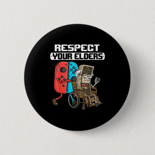 Retro Gaming Funny Gamer Controller 80s Respect Yo 6 Cm Round Badge