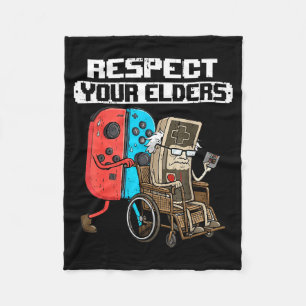 Retro Gaming Funny Gamer Controller 80s Respect Yo Fleece Blanket