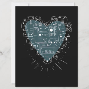 Retro Gaming Heart Video Game Controllers Gamer