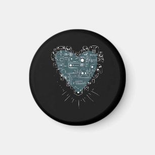 Retro Gaming Heart Video Game Controllers Gamer Magnet