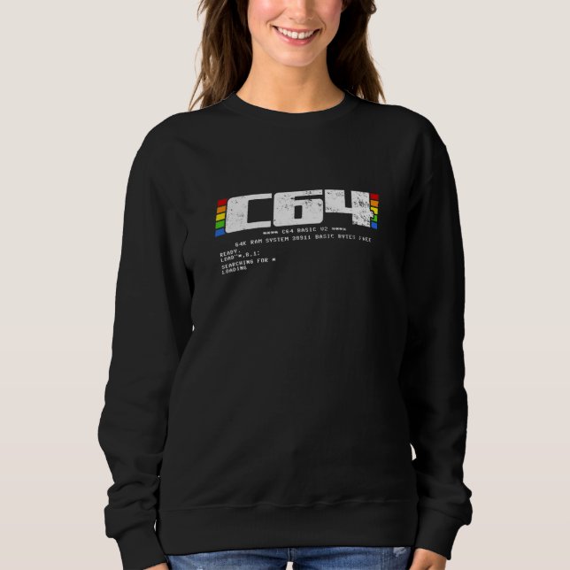 Retro Gaming Konsole C64 Computer Ready Sweatshirt (Front)