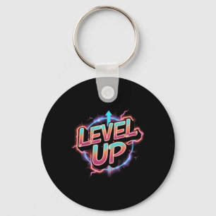 Retro Gaming Level Up Boys Girls Men Women 1  Key Ring
