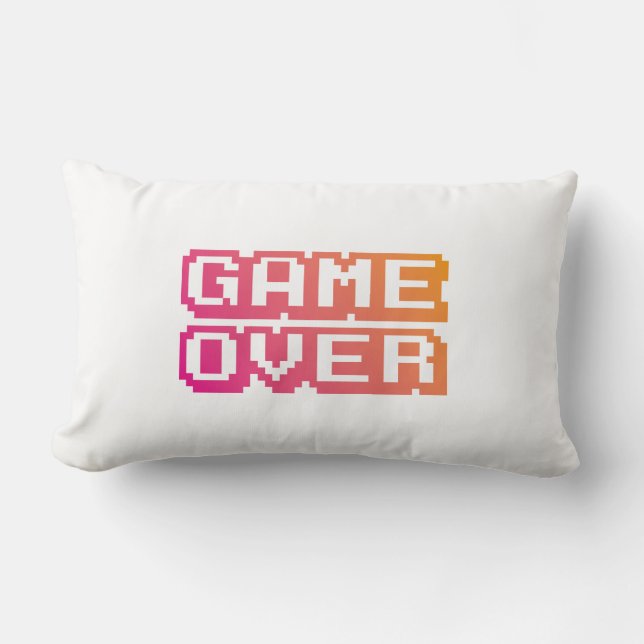 Retro Gaming Pixel Font Throw Pillow (Front)