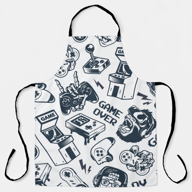 Retro gaming vintage pattern. apron (Front)