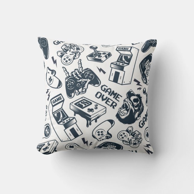 Retro gaming vintage pattern. cushion (Front)