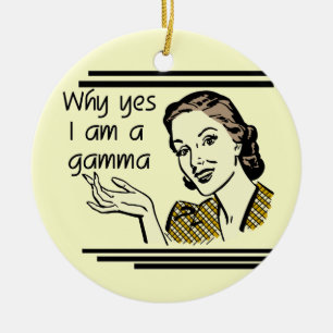 Retro Gamma Tshirts and Gifts Ceramic Tree Decoration