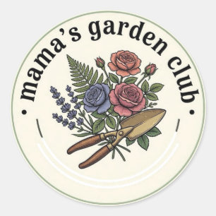Retro Garden Club Mama Rose Bouquet Sticker