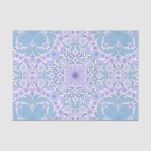 Retro garden florals in blue and violet tissue paper