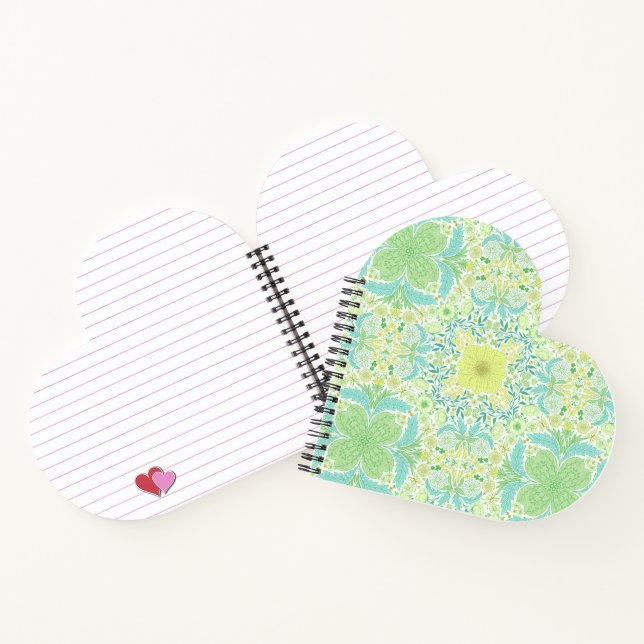 Retro garden florals in green and yellow notebook (Inside)