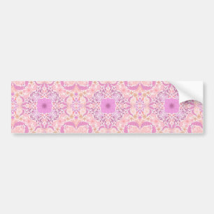 Retro garden florals  in pink bumper sticker