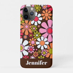 Retro Garden Flowers Groovy 60s 70s Floral Pattern Case-Mate iPhone Case