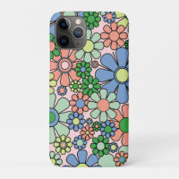 Retro Garden Flowers Groovy 60s 70s Spring Pastel