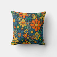 Retro Garden Groovy Floral 60s 70s Pattern