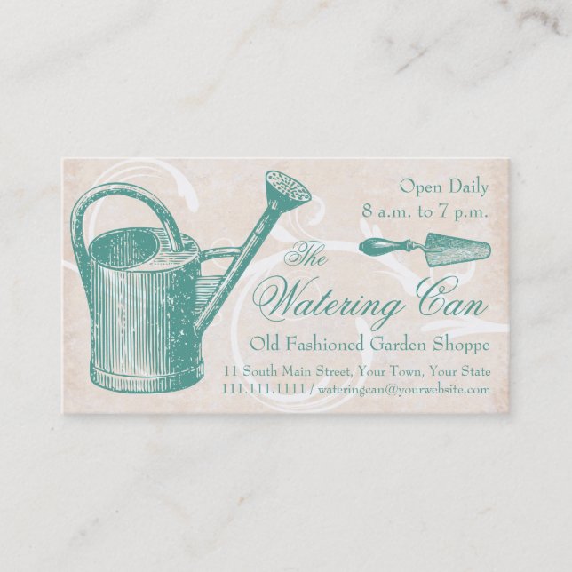 Retro Garden Supply, Florist Shop Business Card (Front)