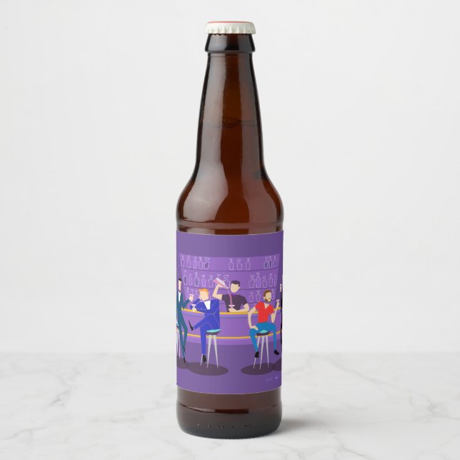 Retro Gay Bar Beer Bottle Label (Front)