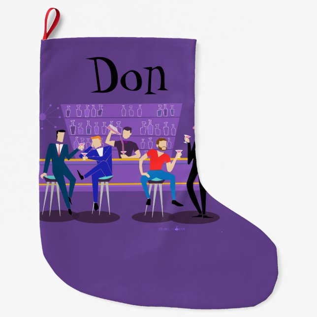Retro Gay Bar Christmas Stocking (Front)