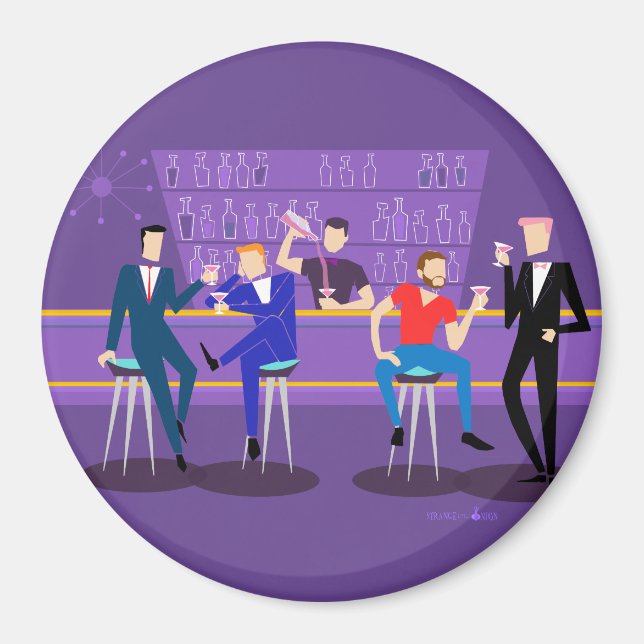 Retro Gay Bar Magnet (Front)