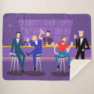 Retro Gay Bar Sherpa Blanket