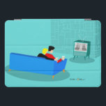 Retro Gay Couple Watching TV iPad Smart Cover<br><div class="desc">This Retro Gay Couple Watching TV design is simply fabulous! The 1960s style, minimalist art design features the back of a cosy couple and binging their favourite black and white television show. The sophisticated, turquoise and teal room prominently features a stone wall. The well-dressed men are holding martinis. Cheers to...</div>