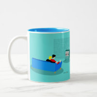 Retro Gay Couple Watching TV Mug
