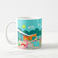 Retro Gay Pool Party Poster Mug