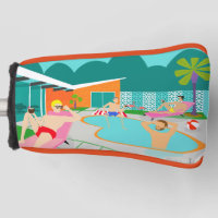 Retro Gay Pool Party Putter Cover