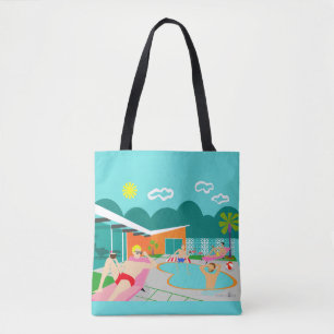 Retro Gay Pool Party Tote Bag