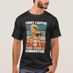 Retro Gecko Coffee Sunglasses Lizard Reptile Vint T-Shirt