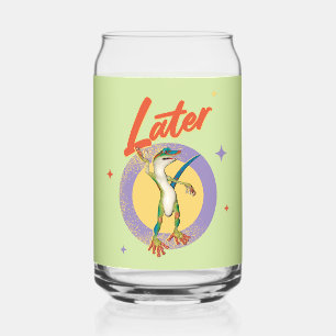 Retro Gecko Later Lazy Day Humour Can Glass
