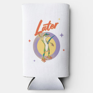 Retro Gecko Later Lazy Day Humour Seltzer Can Cooler